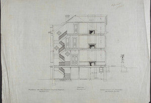 Section, measured, 1/4 inch scale, residence of Mrs. Charles C. Pomeroy [Edith Burnet (Mrs. Charles Coolidge Pomeroy)], "Seabeach", Newport, R. I., 1900.