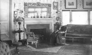 Portrait of Miss Lydia Chandler Head, seated, Head House, 56-58 Upland Rd., Brookline, Mass., undated