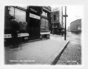Sidewalk 155-159 Washington Street, west side, sec.7, Cornhill and Washington Streets, Boston, Mass., May 20, 1905