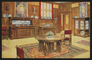 Postcard for C.B. Moller Inc., furniture, Massachusetts Avenue, Lafayette Square, Cambridge, Mass., October 1911
