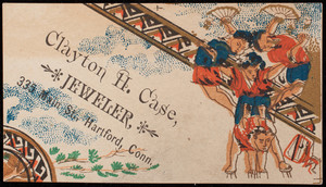 Trade card for Clayton H. Case, jeweler, 335 Main Street, Hartford, Connecticut, undated