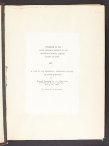 Scrapbook of the Asher Benjamin Exhibit at the Greenfield Public Library