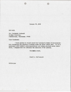 Letter from Mark H. McCormack to Modern Maid Inc.