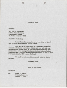 Letter from Mark H. McCormack to Joan D. Wattenberg