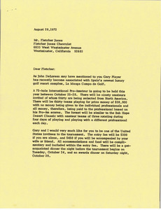 Letter from Mark H. McCormack to Fletcher Jones