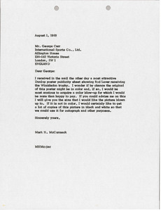 Letter from Mark H. McCormack to George Carr