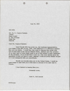 Letter from Mark H. McCormack to M. C. Negrao-Ferreira