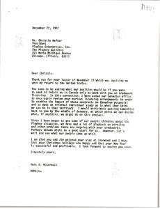 Letter from Mark H. McCormack to Christie Hefner