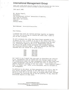 Letter from Mark H. McCormack to Mickey Powell