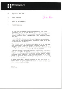 Memorandum from Mark H. McCormack to John Simpson