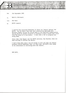 Memorandum from Bob Kain to Mark H. McCormack