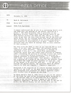 Memorandum from Betsy Goff to Mark H. McCormack