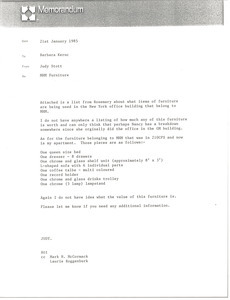 Memorandum from Judy Stott to Barbara Kernc