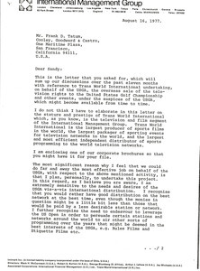 Letter from Mark H. McCormack to Frank D. Tatum