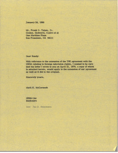 Letter from Mark H. McCormack to Frank D. Tatum