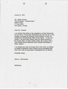 Letter from Mark H. McCormack to Merle Howard