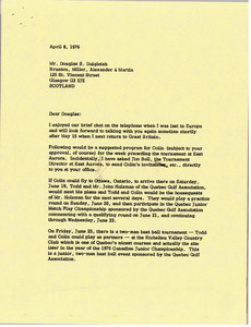 Letter from Mark H. McCormack to Douglas S. Dalgleish