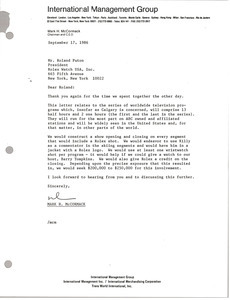 Letter from Mark H. McCormack to Roland Puton