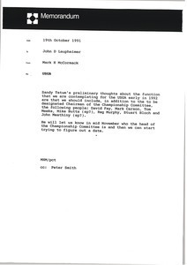 Memorandum from Mark H. McCormack to John D. Laupheimer