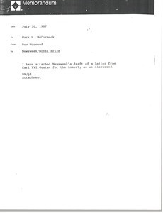 Memorandum from Bev Norwood to Mark H. McCormack