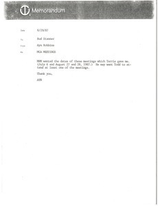 Fax from Ayn Robbins to Bud Stanner