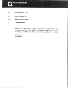 Memorandum from Mark H. McCormack to David Osborne, Jr.