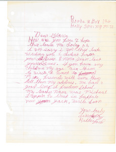 Letter from Linda Fay Rutherford to Gloria Xifaras Clark