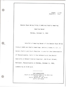 Boston Ryan White title I CARE act public hearing