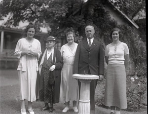 Alfred W. Ingalls and family, standing in their new garden