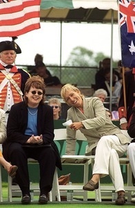 Billie Jean King (left) and Martina Navratilova at the International Tennis Hall of Fame