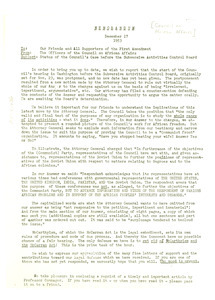 Memorandum from the Council of African Affairs
