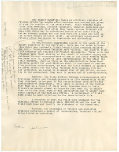 Fragment concerning the N.A.A.C.P. Budget Committee