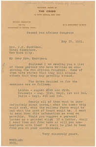 Letter from W. E. B. Du Bois to Myra Kingman Merriman