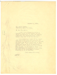 Letter from W. E. B. Du Bois to George Davis