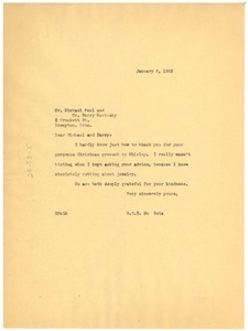Letter from W. E. B. Du Bois to Michael Paul and Harry Marinsky