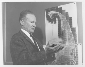 Harold Theodore Uhr Smith with geological specimen