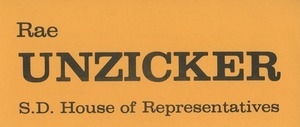 Card promoting Rae Unzicker's candidacy