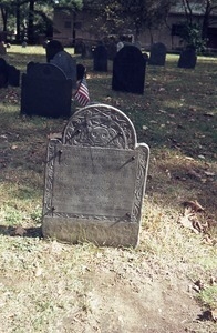 Old Burying Ground (Deerfield, Mass.) gravestone: Hinsdell, Mehuman (d. 1736)