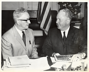 Mayor John F. Collins with unidentified man