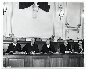 Mayor John F. Collins with Mayor Pierre Pflimlin of Strasbourg and others