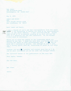 Letter from Bet Power to FTM (May 9, 1991)