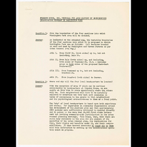 Proposal by Freedom House, Inc. for Action for Boston Community Development (ABCD) support of neighborhood organization program in Washington Park