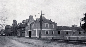 The Armory, A Company, 6th Regiment, near the corner of Main and Water Streets, 1906