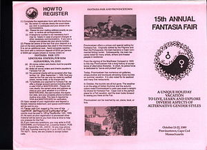 15th Annual Fantasia Fair Brochure (Oct. 13 - 22, 1989)