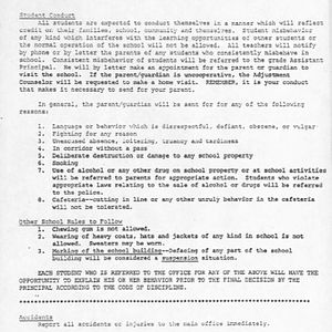 School discipline policy for unidentified school under Assistant Principal Robert Lynch