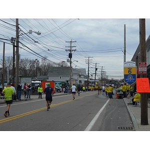 Marathon Runners Near Mile 6 in Framingham