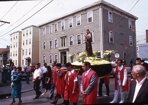 Statue of Saint Anthony in procession