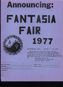 Announcing: Fantasia Fair (Oct. 7 - 16, 1977)
