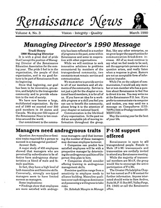 Renaissance News, Vol. 4 No. 3 (March 1990)