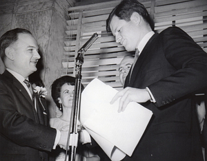 Charles Santos Jr. sworn in by Edward M. Kennedy